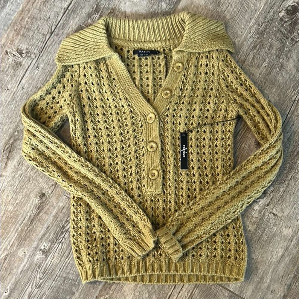 Vertigo Moda Women's Knit Button-Front Sweater Cardigan - Olive